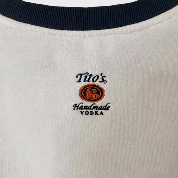 Tito's Vodka Embroidered Pullover Crewneck Holiday Sweatshirt White Men's Small - Picture 9 of 13